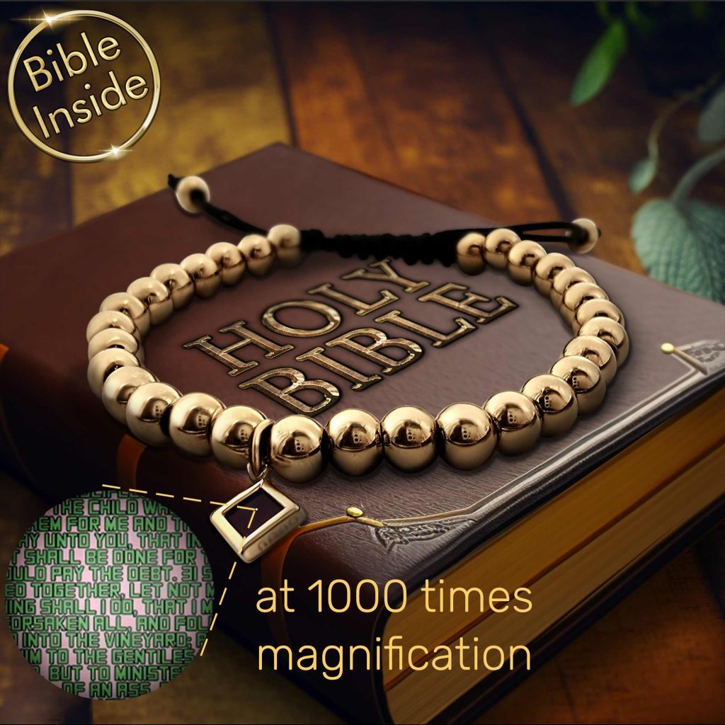 Modern Gold Biblical Wristband featuring Engraved Holy Text from My Nano Jewelry